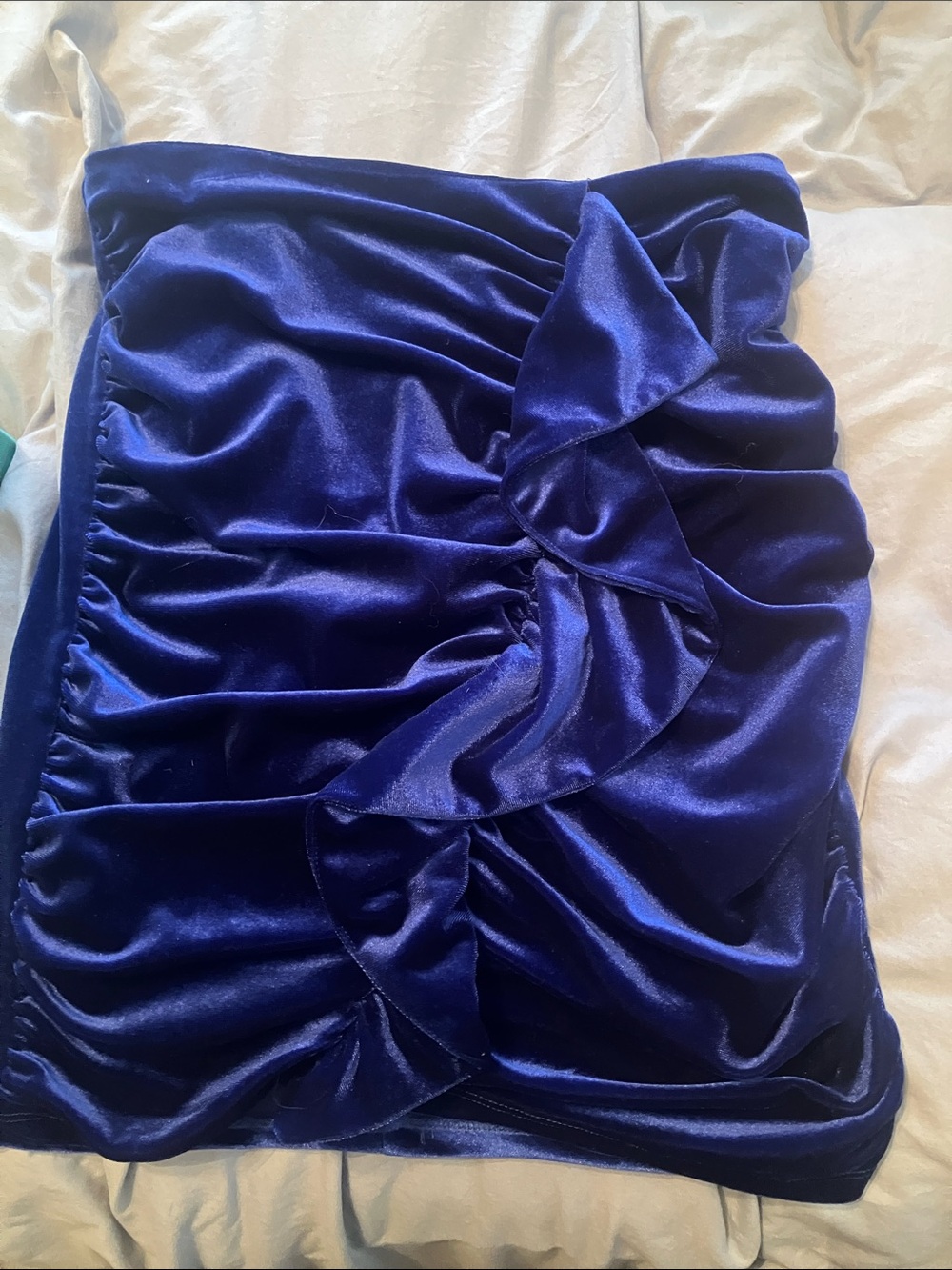 Forever 21 Royal Blue Velvet Ruffle Mini Skirt